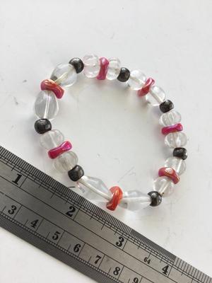 Clear beaded stretchy fashion bracelet