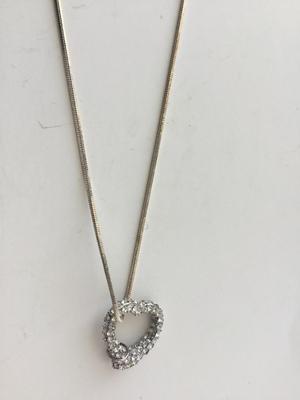Unmarked heart rhinestone chain like necklace