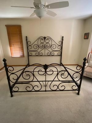 SARAH WESLEY ALLEN ABERDEEN KING BED FRAME WITH AGED BRONZE FINISH