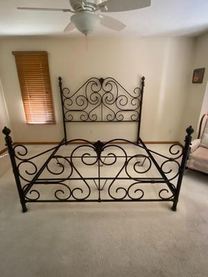 SARAH WESLEY ALLEN ABERDEEN KING BED FRAME WITH AGED BRONZE FINISH