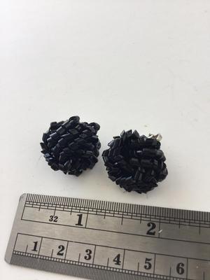 Unmarked black clip on earrings vintage