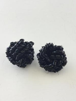 Unmarked black clip on earrings vintage