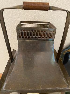 IAN LOGAN METAL TRAY PAINTED BY LUCY NEIL UK AND A LARGE CANDLE LANTERN