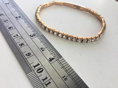 Gold tone stretchy rhinestone bracelet