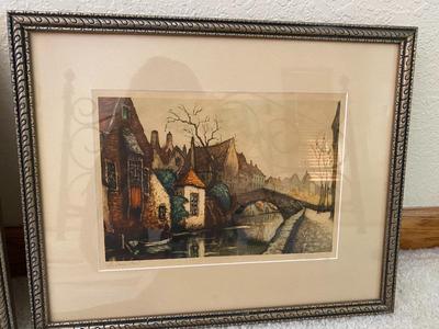 THE CANAL IN BURGES SIGNED ARTWORK
