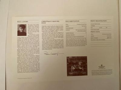 PAUL LANDRY "CHRISTMAS CAROUSEL PONY" W/COA, "SANTA SMALL" SIGNED BY S. CLOSE HOLIDAY ARTWORK