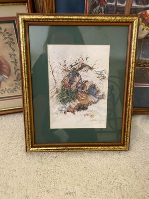 PAUL LANDRY "CHRISTMAS CAROUSEL PONY" W/COA, "SANTA SMALL" SIGNED BY S. CLOSE HOLIDAY ARTWORK
