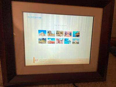 PHILLIPS DIGITAL PHOTO FRAME AND CHERUB FRAMED WALL ART