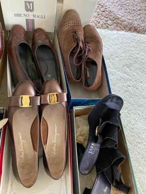 12 Pairs Shoes (size 6.5 & 7) incl Coach, Ferragamo, Lily of Florence, Cole Hahn, Jaffee’s