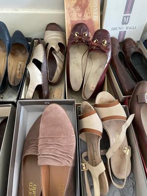 12 Pairs Shoes (size 6.5 & 7) incl Coach, Ferragamo, Lily of Florence, Cole Hahn, Jaffee’s