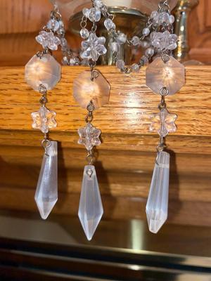 SILVER PLATED CANDLESTICK HOLDERS WITH CRYSTAL ACCENTS AND LEAD CRYSTAL CENTERPIECE CANDLE HOLDER
