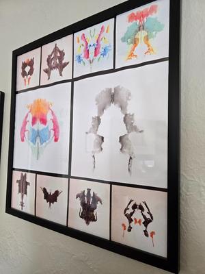 Framed wall art - Hermann Rorschach Test - Inkblots -Psychiatric Test -Psychotherapist