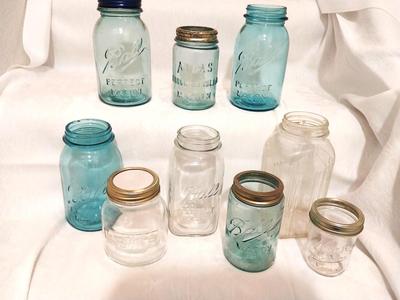 VINTAGE GLASS JARS-BALL-ATLAS