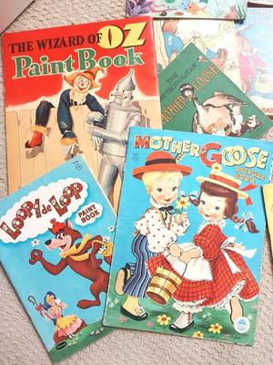 CHILDRENS VINTAGE STORY AND COLORING BOOKS