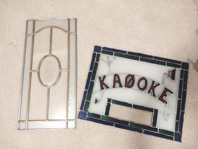 TWO STAINGLASS PANALS