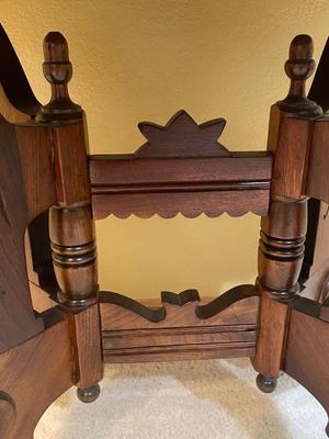 ANTIQUE CARVED WALNUT SIDE TABLE