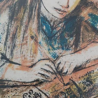 Framed Mixed Media Portrait (GB-BBL)