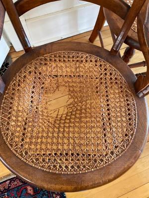 Antique French Country cane-seat chairs (set of 4)