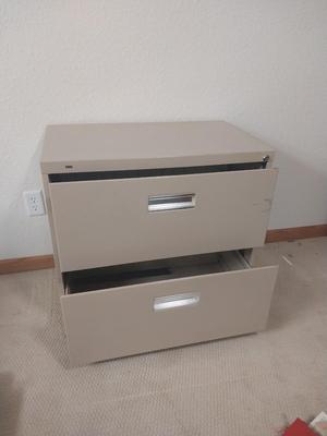 TWO DRAWER METAL LATTERAL CABINET