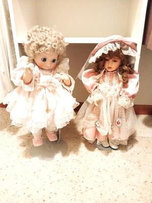 TWO PORCELIAN DOLLS