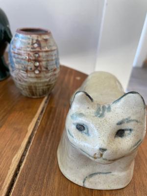 Variety of pottery, dishes, vases, picture