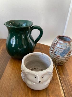 Variety of pottery, dishes, vases, picture