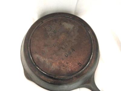CAST IRON SKILLET MADE IN USA AND VINTAGE JARS