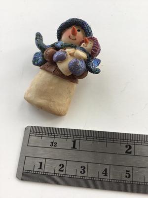 Vintage made in China marked snowman pin