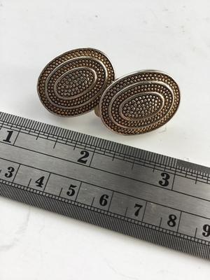Vintage round oval clip on earrings