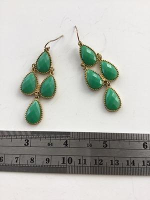 Green fashion earrings