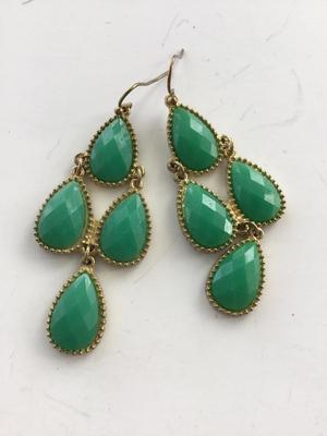 Green fashion earrings