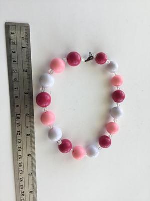 Beautiful light pink and hot pink beaded necklace
