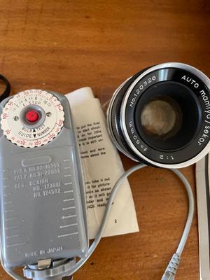 Transistor radios, camera lens, vintage binoculars