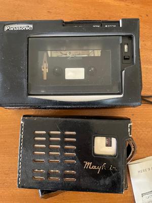 Transistor radios, camera lens, vintage binoculars