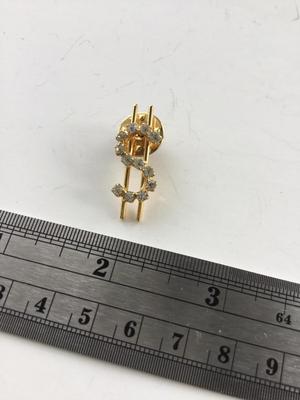 Unmarked rhinestone money sign push pin