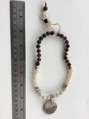 Vintage stone marbel type heavier beaded necklace