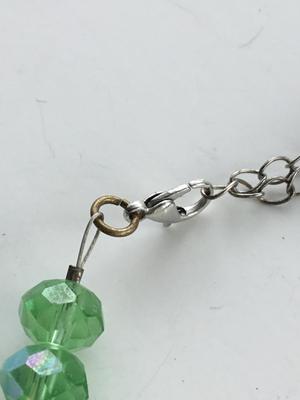 Unmarked green beaded unique necklace