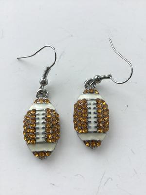 Rhinestone football fashion earrings