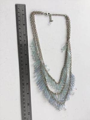 Light blue multi layer fashion necklace