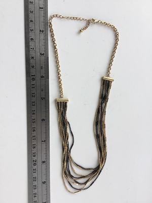 Gold tone and black fashion necklace