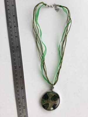 Unmarked green fashion statement necklace