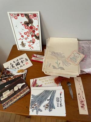 Handpainted Asian stationery & postcards