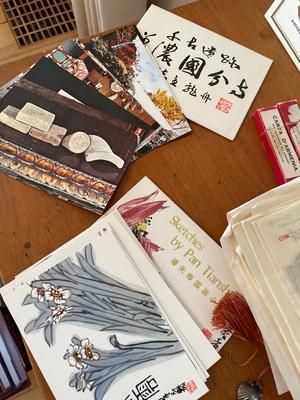 Handpainted Asian stationery & postcards