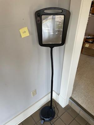 Tall lighted magnifying floor lamp