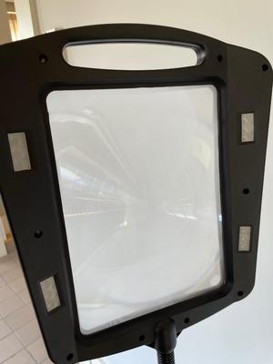 Tall lighted magnifying floor lamp