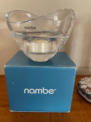 Nambe candle holder, candlesticks from Portugal and dog cookie jar