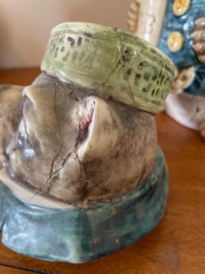 Nambe candle holder, candlesticks from Portugal and dog cookie jar