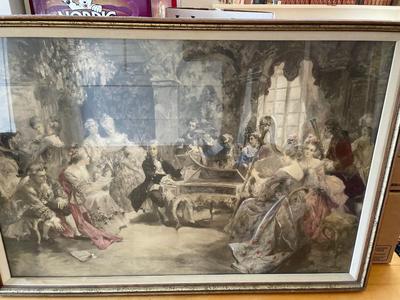 Vincent de Paredes “The Recital” lithograph c. 1900