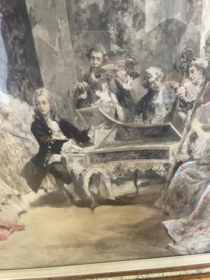 Vincent de Paredes “The Recital” lithograph c. 1900