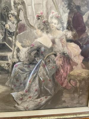 Vincent de Paredes “The Recital” lithograph c. 1900